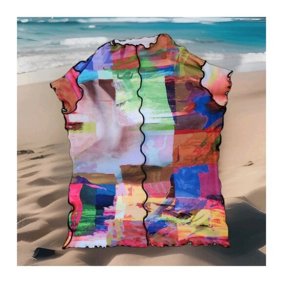 SEEA Leo SURF TOP MEDIUM Wavelength Stretch Cropped Beach Women's Surfer Swim - Picture 3 of 15